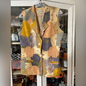 vintage Alaska patchwork vest women’s M Made in Italy